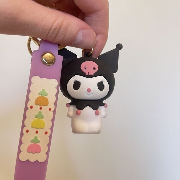 Sanrio Accessories - Black kuromi sakura school girl keychain cute hello kitty‎ sanrio
